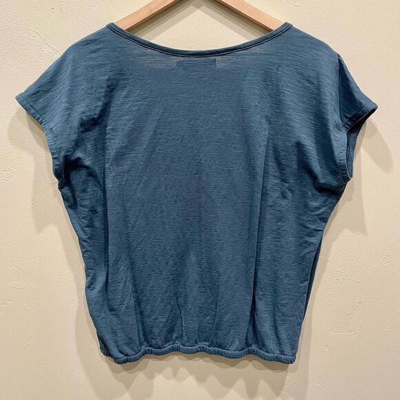 Prana Dark Turquoise Blue Popover Blouse - Size: XS - Picture 2 of 6